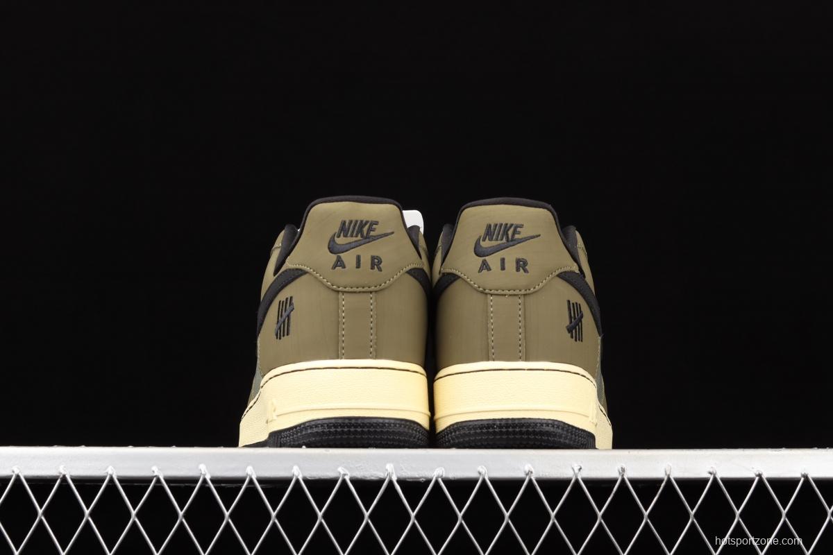 Undefeated x NIKE Air Force 1 Low SP Ballistic olive green sail leather splicing low-side leisure sports board shoes DH3064-300