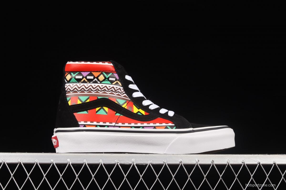 Vans Sk8-Hi Dx Moroccan style theme series high top leisure sports shoes VN0A38GFUQ1