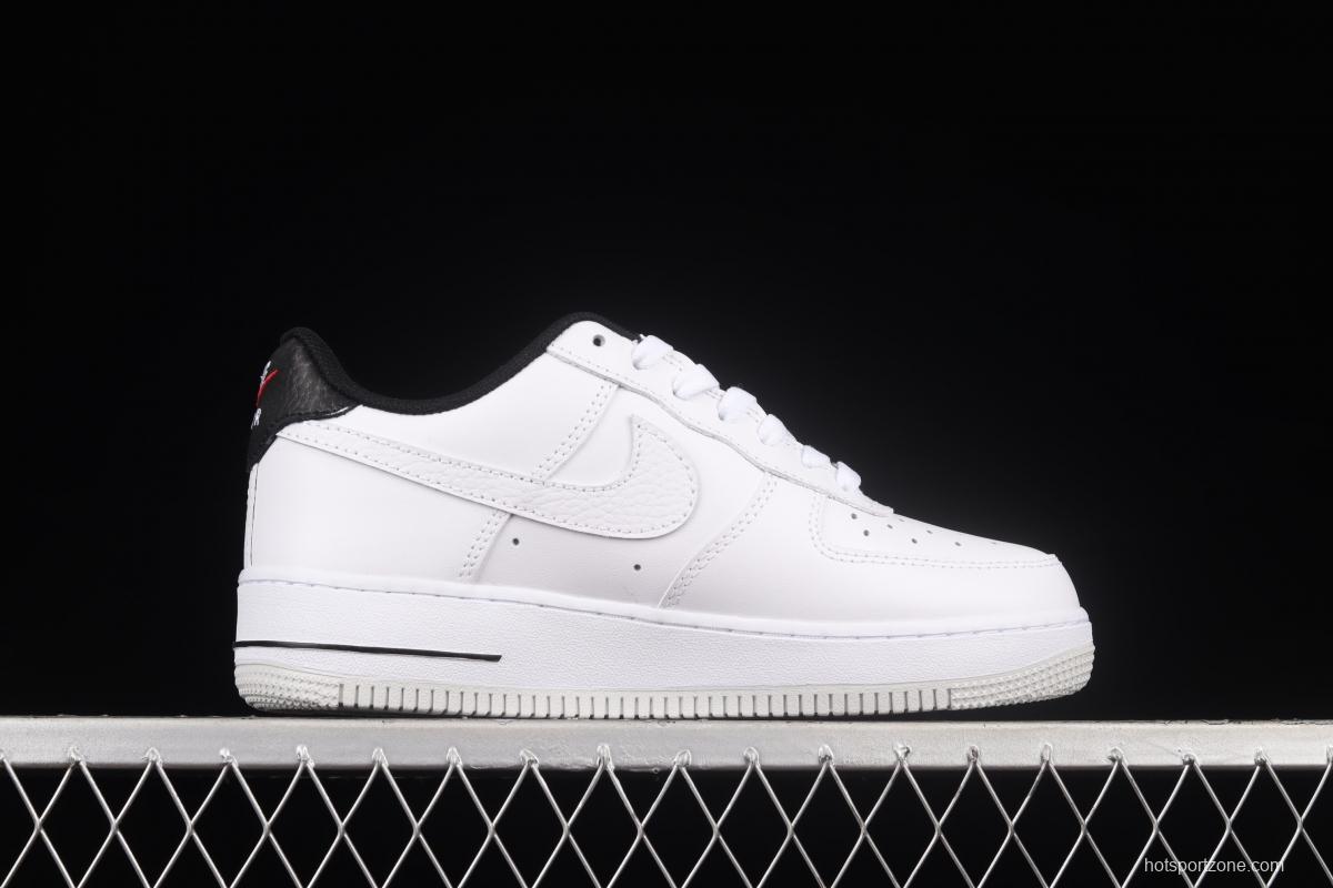 NIKE Air Force 11607 Low Peace Love Swoosh white and black graphic printed low-top casual board shoes DM8148-100