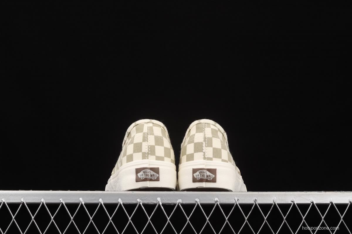 Vans Authentic Classic Anaheim Milk Tea White Brown Chess Lattice low Top Board shoes VN0A5HZS9FO