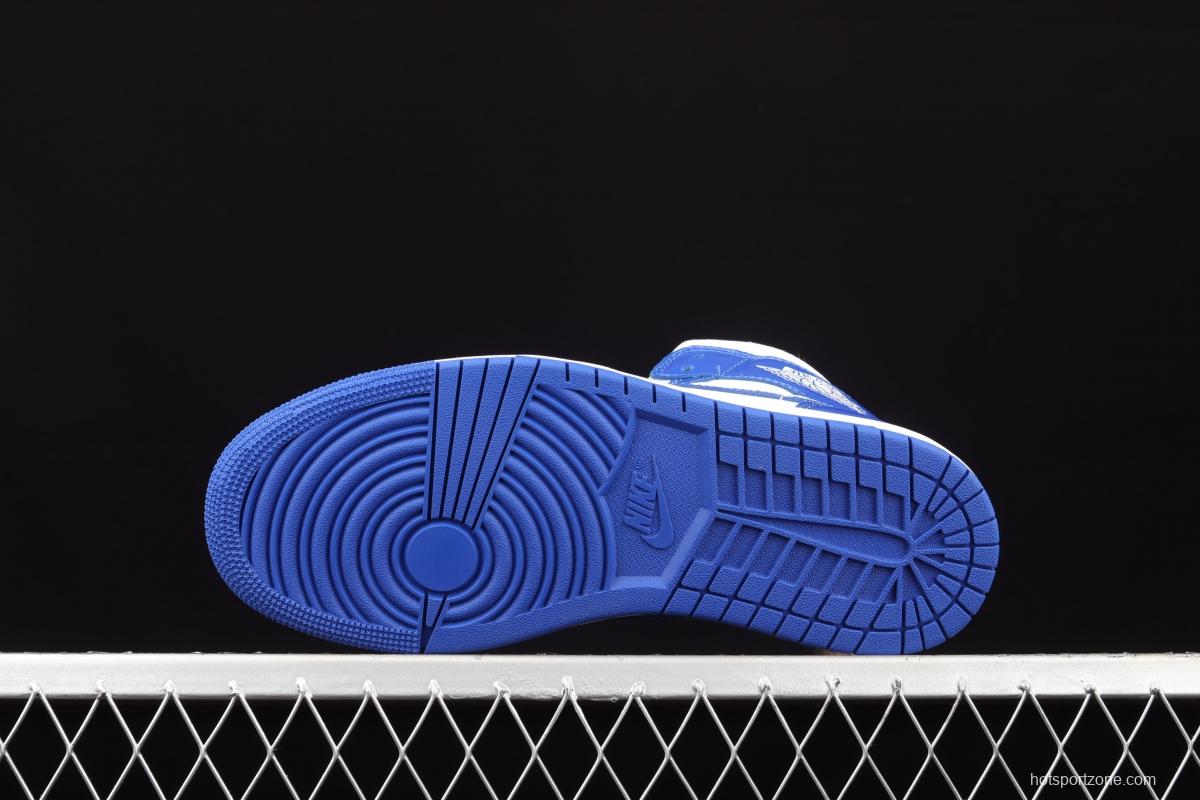 Air Jordan 1 Mid blue Zhongbang basketball shoes BQ6472-104