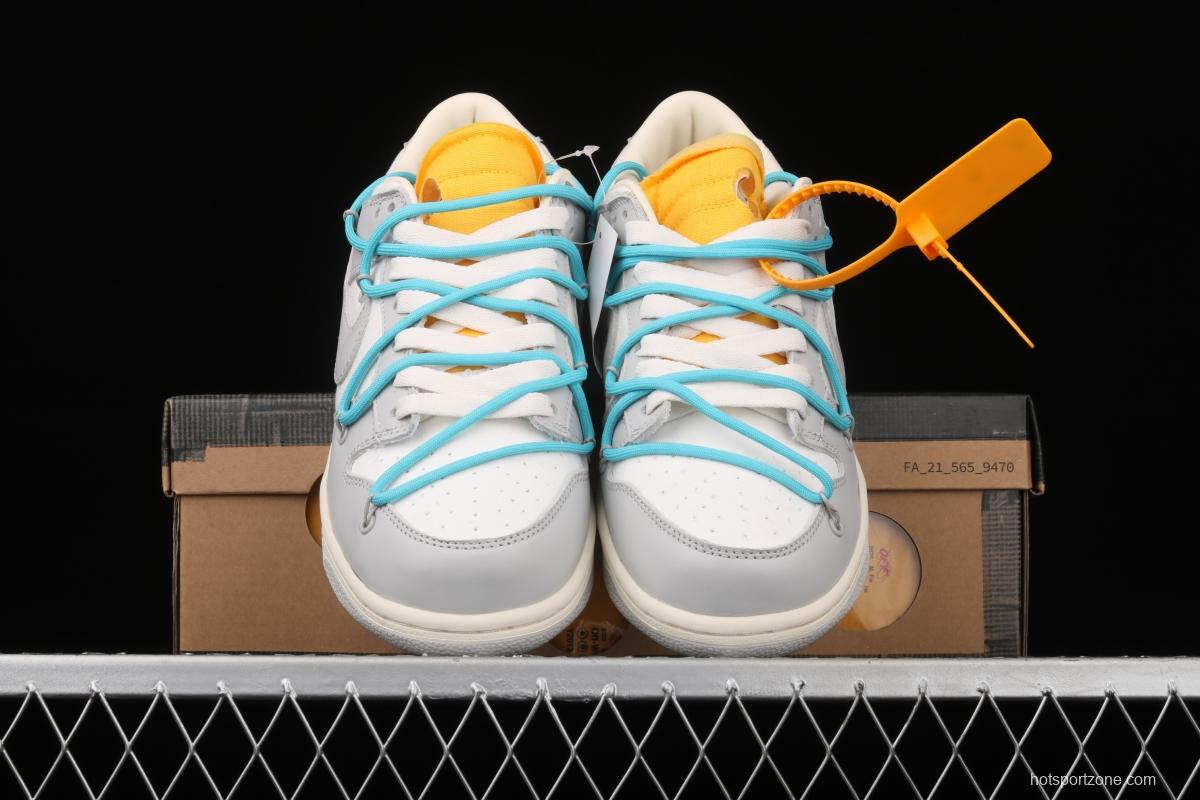 OFF-White x NIKE DUNK Low 04 of 50 OW white gray leisure sports skateboard shoes DM1602-115