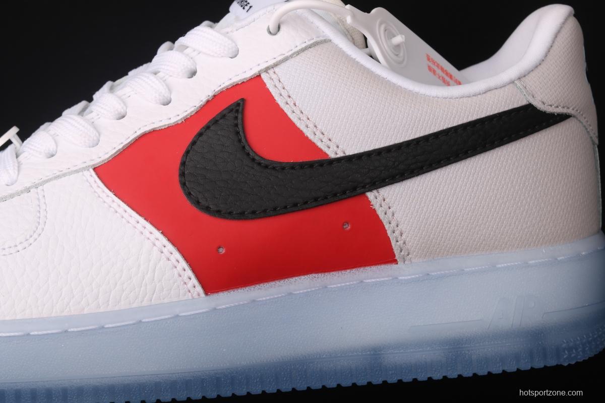 NIKE Air Force 1 Low white and red stitched transparent soles and low upper casual board shoes CT2295-110,