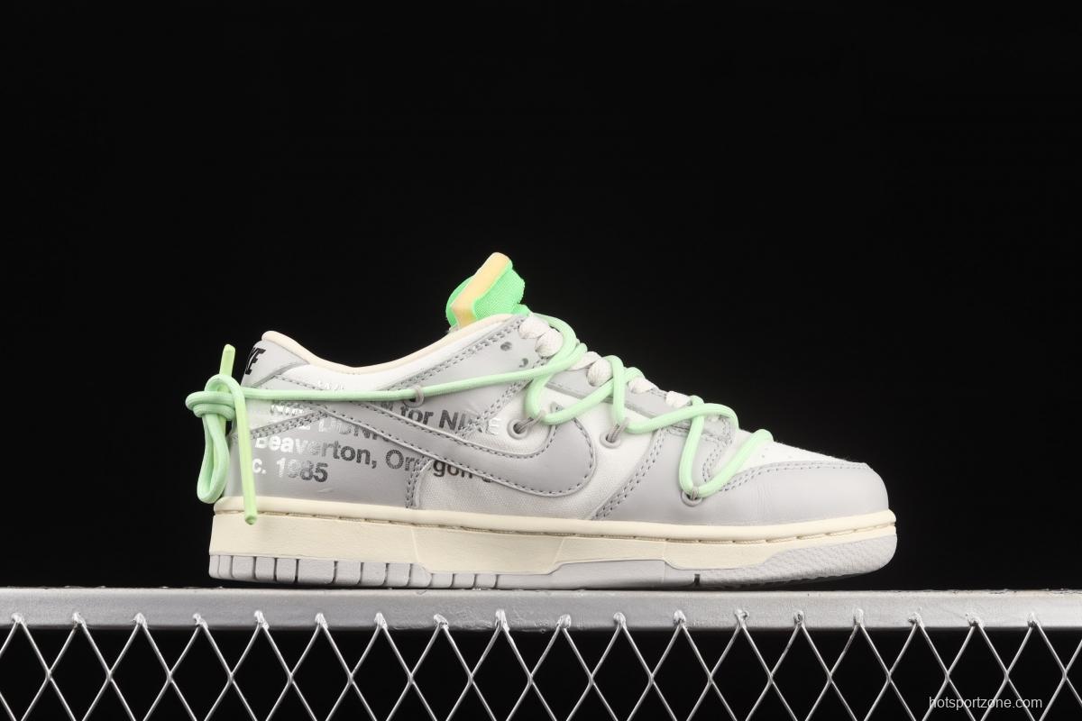 OFF-White x NIKE DUNK Low OW grey leisure sports skateboard shoes DM1602-108