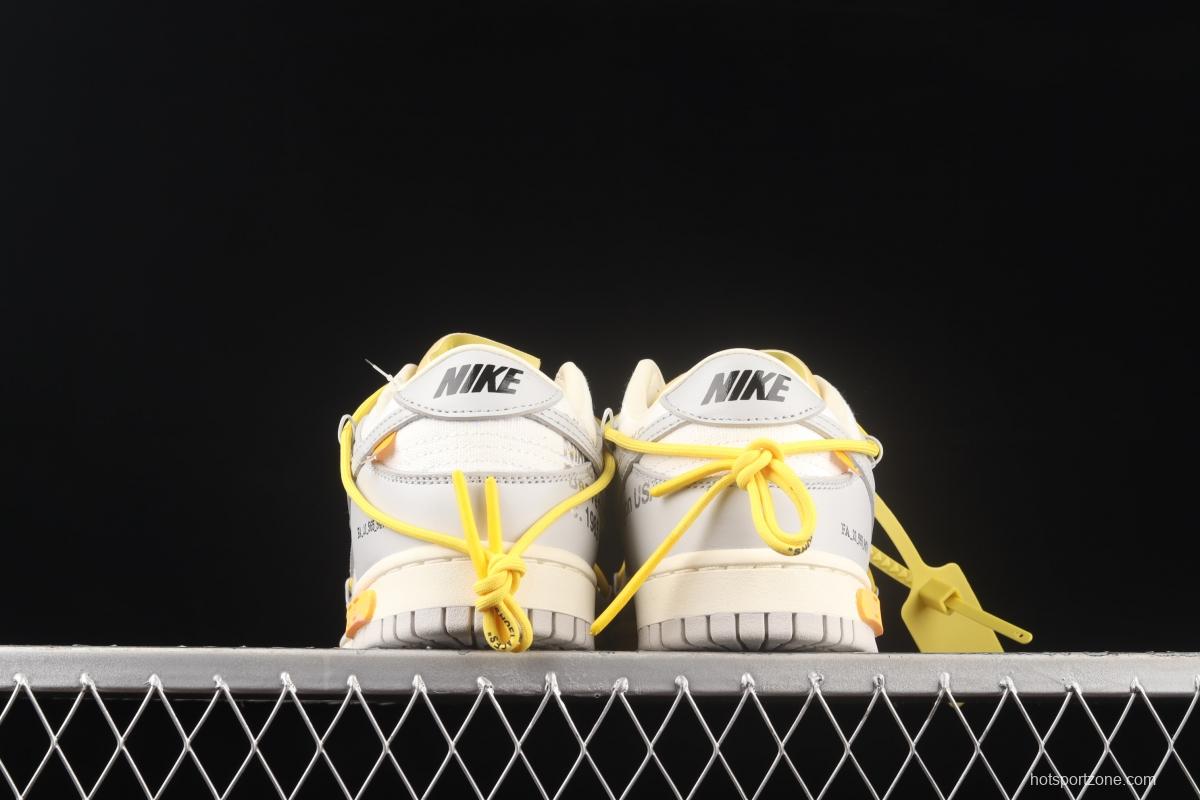 OFF-White x NIKE DUNK Low OW grey leisure sports skateboard shoes DM1602-103