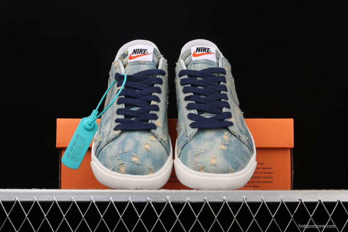 Levi's Strauss x NIKE Blazer Low Trail Blazers hole-breaking jeans low-side leisure sports board shoes 905345-403