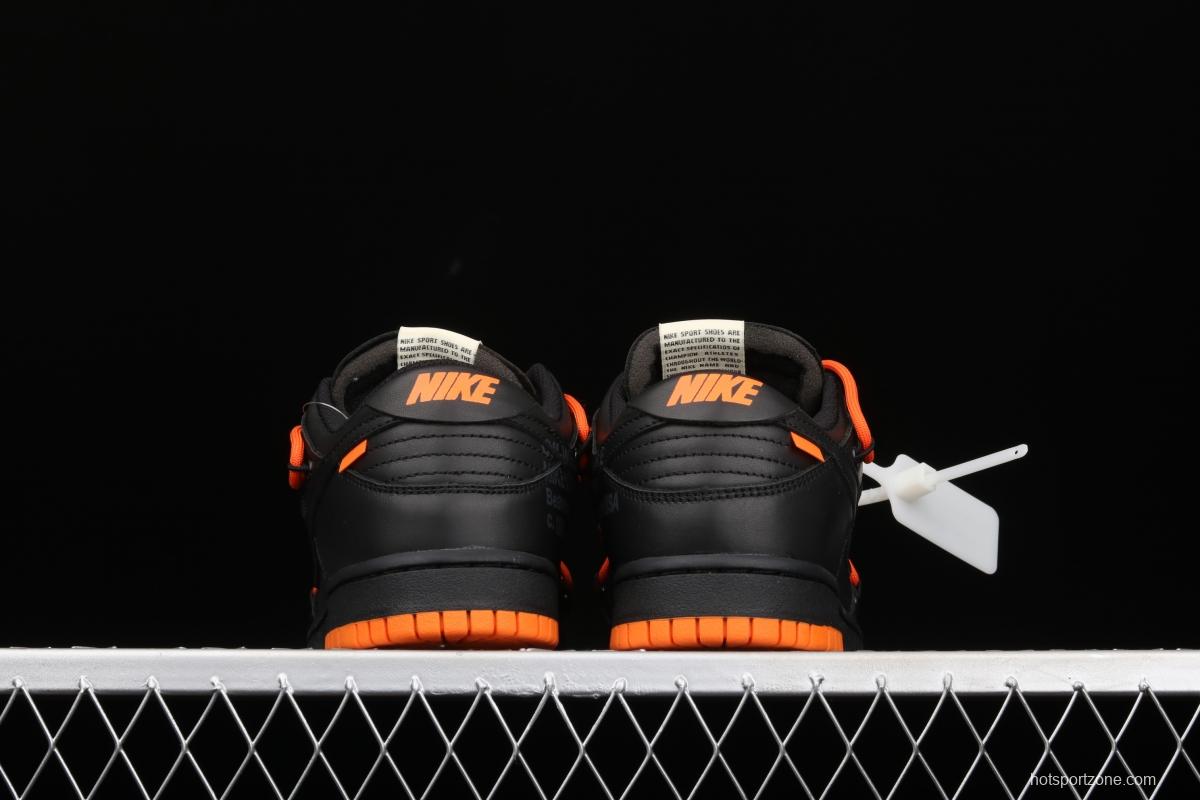 OFF-White x Futura x Nike DUNK Low Black Orange Tripartite name Black Orange Deconstruction Board shoes CT0856-005X