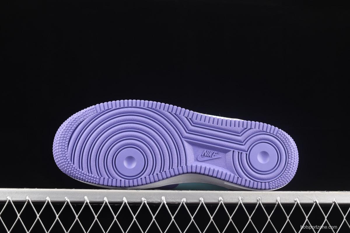 NIKE Air Force 1 Mid sells blue and purple color Zhongbang leisure board shoes CV3039-107overseas