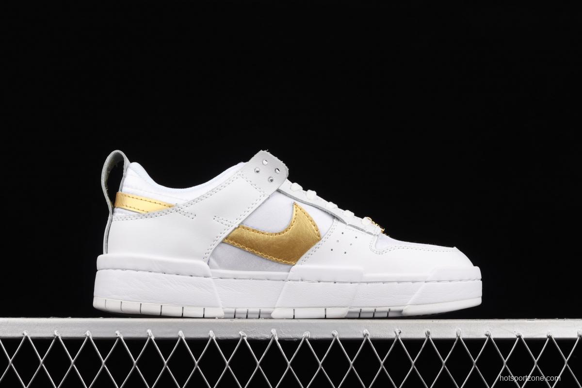 NIKE DUNK Low Disrupt White/Sand/Ghost/Sail lightweight dunk destruction series deconstructed wind low side casual skateboard shoes DD9676-100