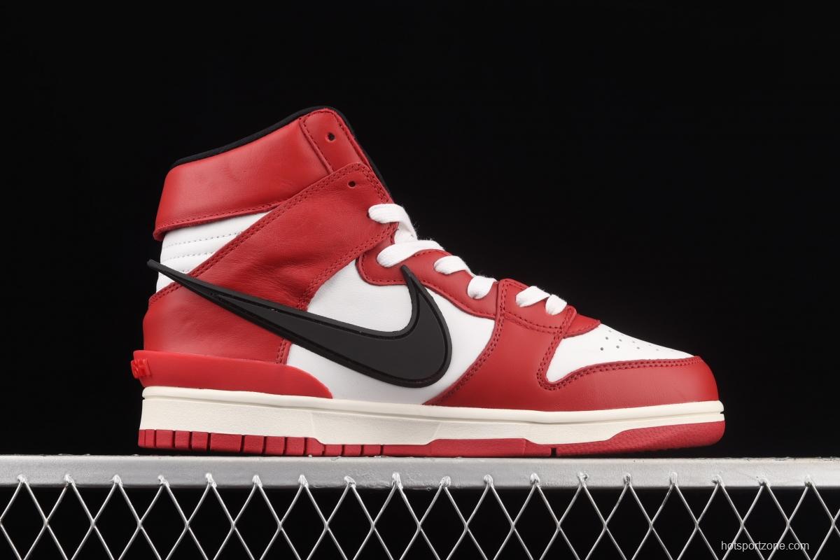 Ambush x NIKE DUNK High joint style Chicago white-red high-top casual board shoes CU7544-102,