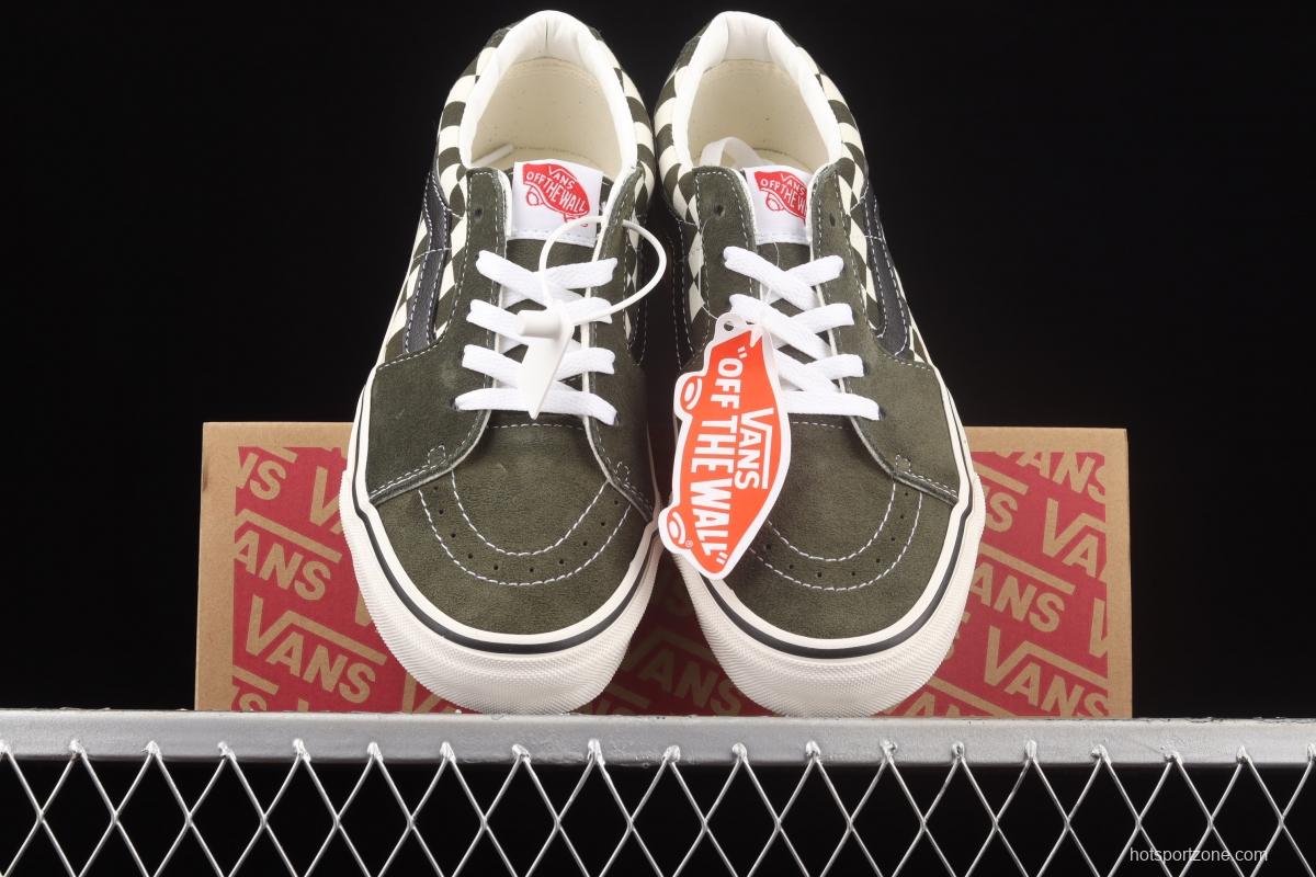 Vans Suede Sk8-Low light green checkerboard low-top casual board shoes VN0A4UUK2V5