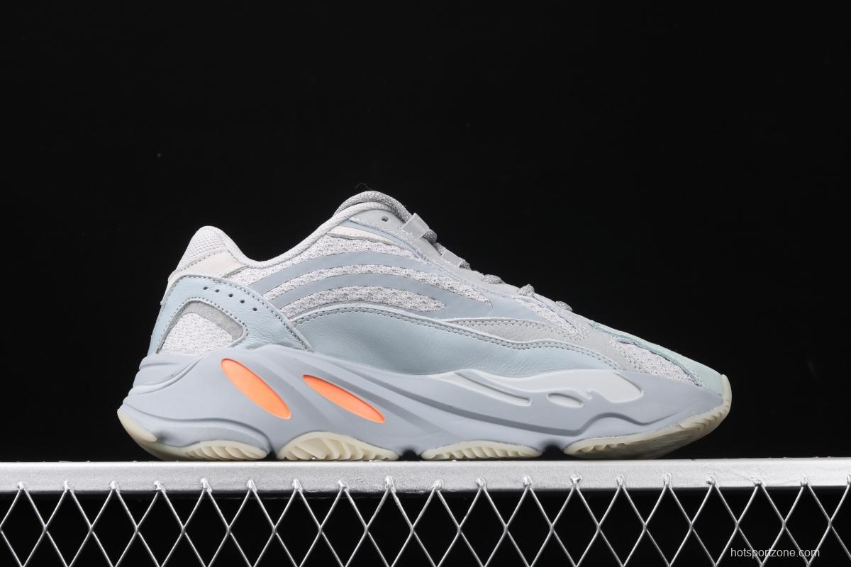 Adidas Yeezy Boost 700V2 Inertia FW2549 Kanye coconut 700V2 grayish blue running shoes 3M reflective BASF popcorn outsole