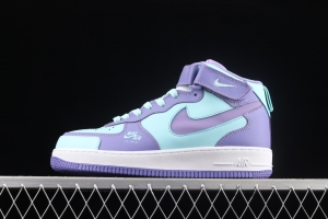 NIKE Air Force 1 Mid sells blue and purple color Zhongbang leisure board shoes CV3039-107overseas