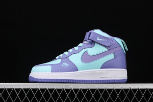 NIKE Air Force 1 Mid sells blue and purple color Zhongbang leisure board shoes CV3039-107overseas