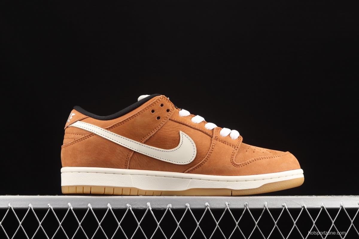 NIKE SB DUNK Low Pro ISO khaki brown SB rebound fashion casual board shoes DH1319-200