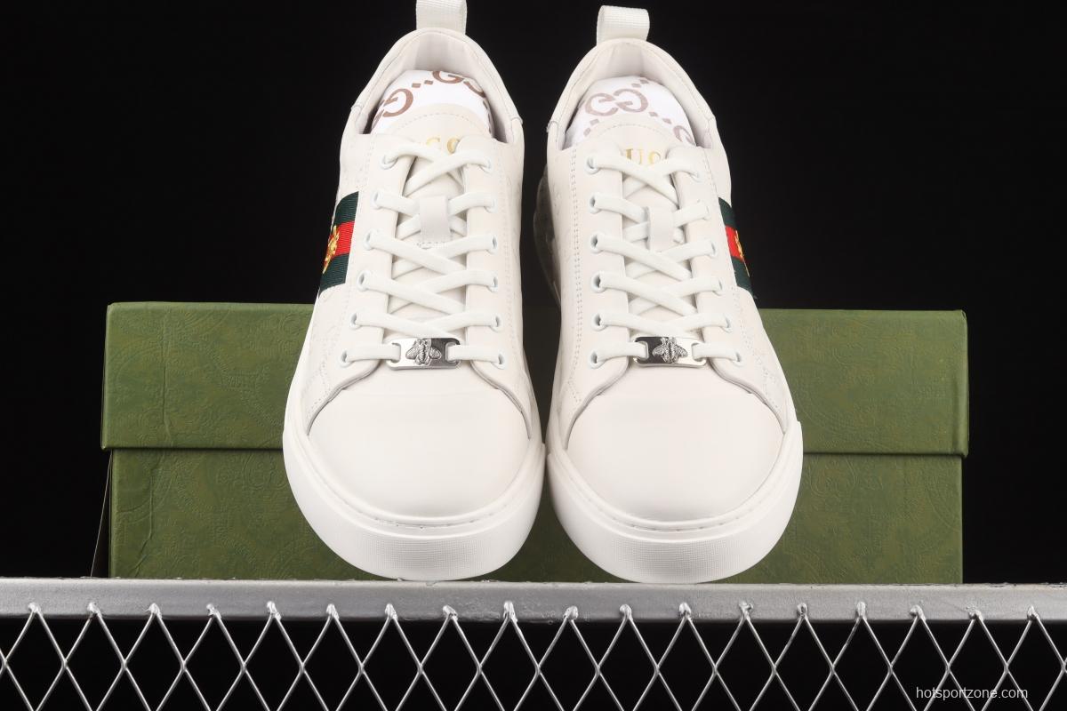 Gucci Ace White embroidered little bee board shoes