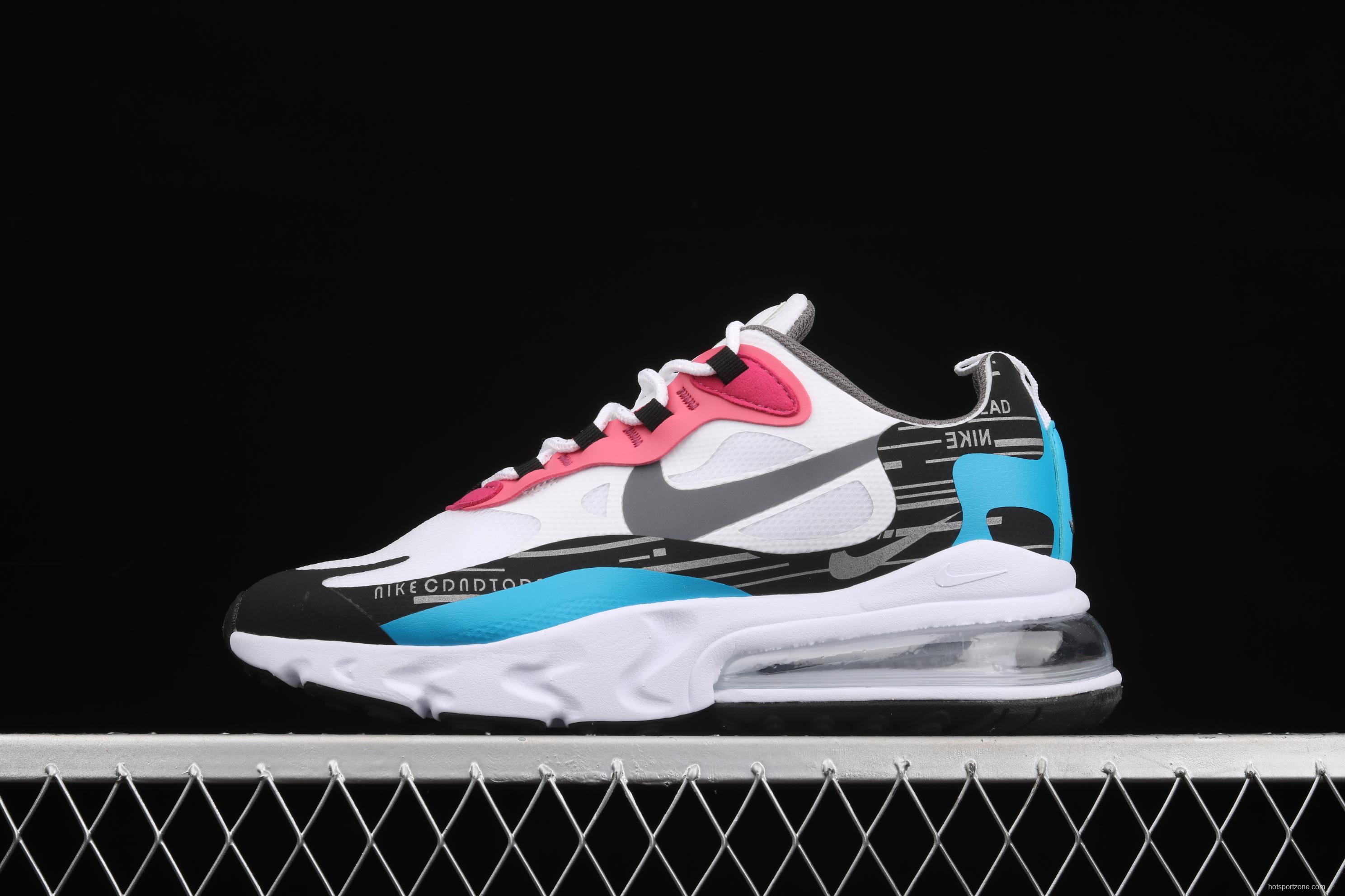 NIKE Air Max 270React new high-frequency mesh function half-palm air cushion running shoes DA4303-100