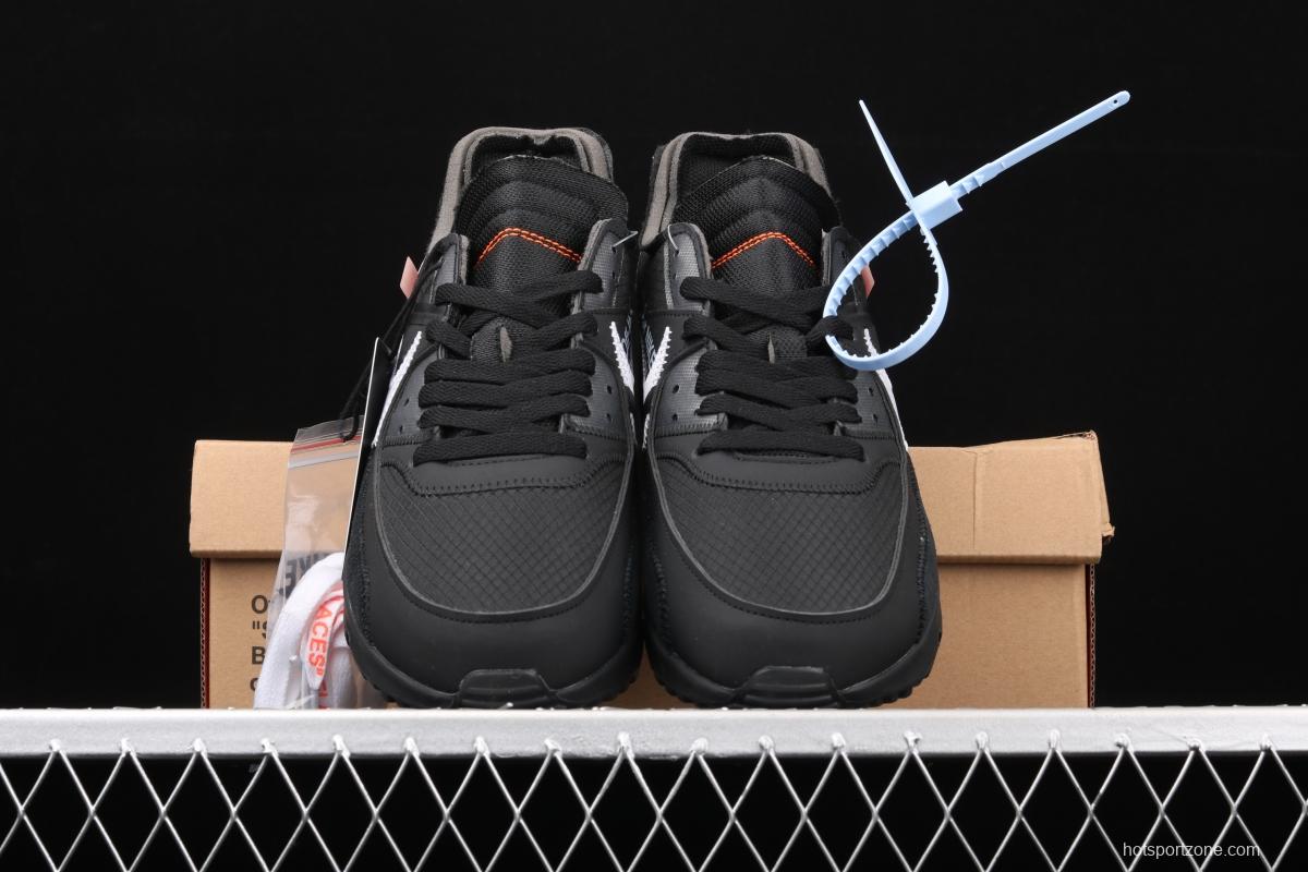 OFF-White x NIKE Air Max 90 OW joint limited edition classic air cushion running shoes AA7293-001