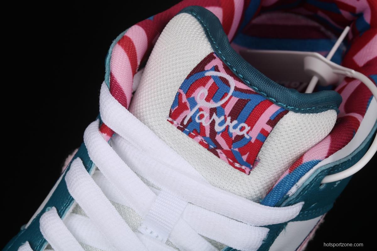 Parra x NIKE SB DUNK Low CN4504-105joint style tricolor hook embroidery rainbow geometric pattern casual low-top skateboard shoes