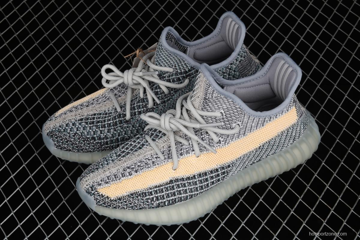 Adidas Yeezy 350 Boost V2 Ash Blue GY7657 Darth Coconut 350 second generation hollowed-out water wash tannin color BASF Boost original