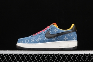 NIKE Air Force 1y07 Levitte denim series LV co-named leisure sports board shoes 315111-222,