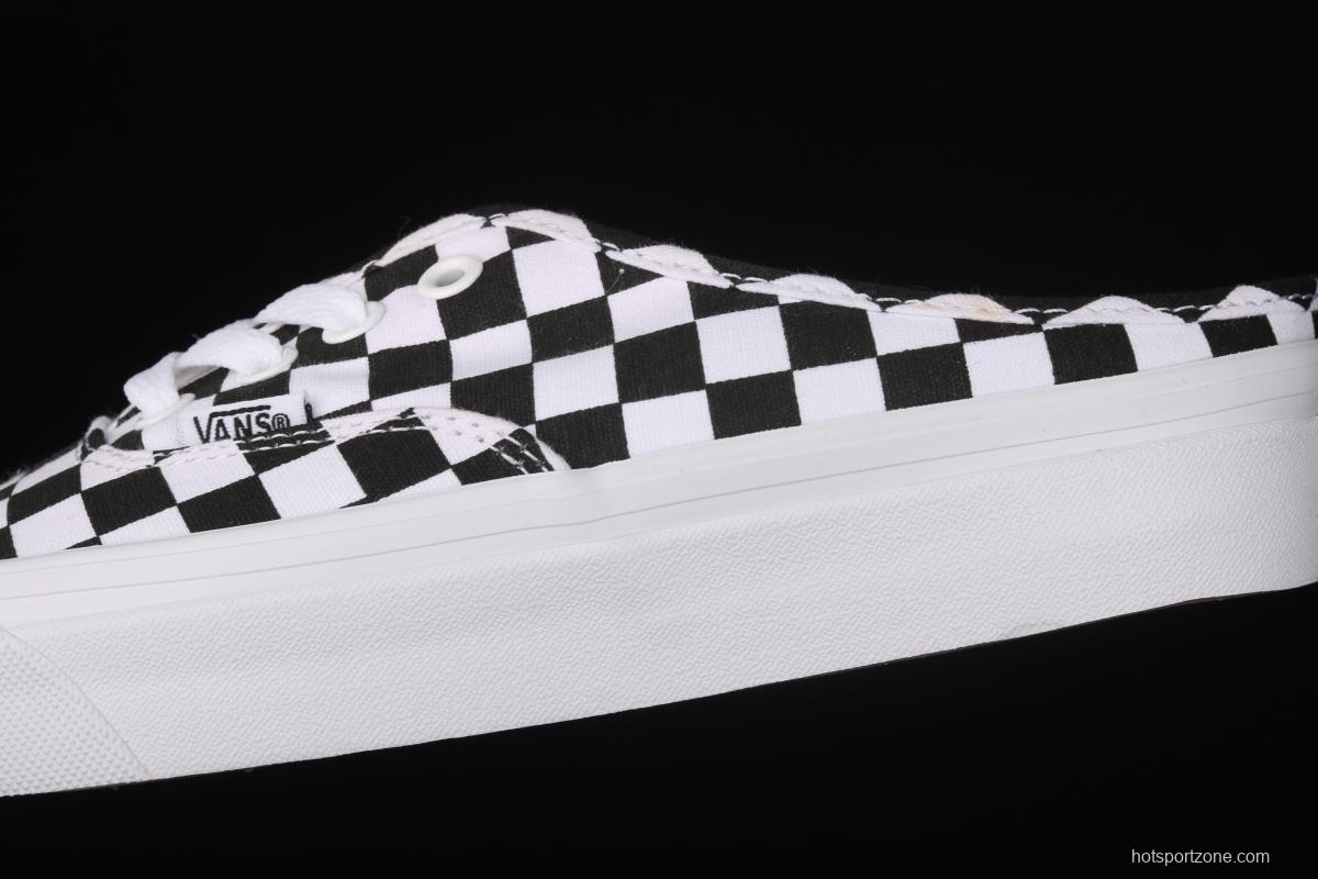 Vans Authentic 2021 summer new Anaheim black and white chessboard VN0A54F75GU lace for lazy half-dragged canvas board shoes