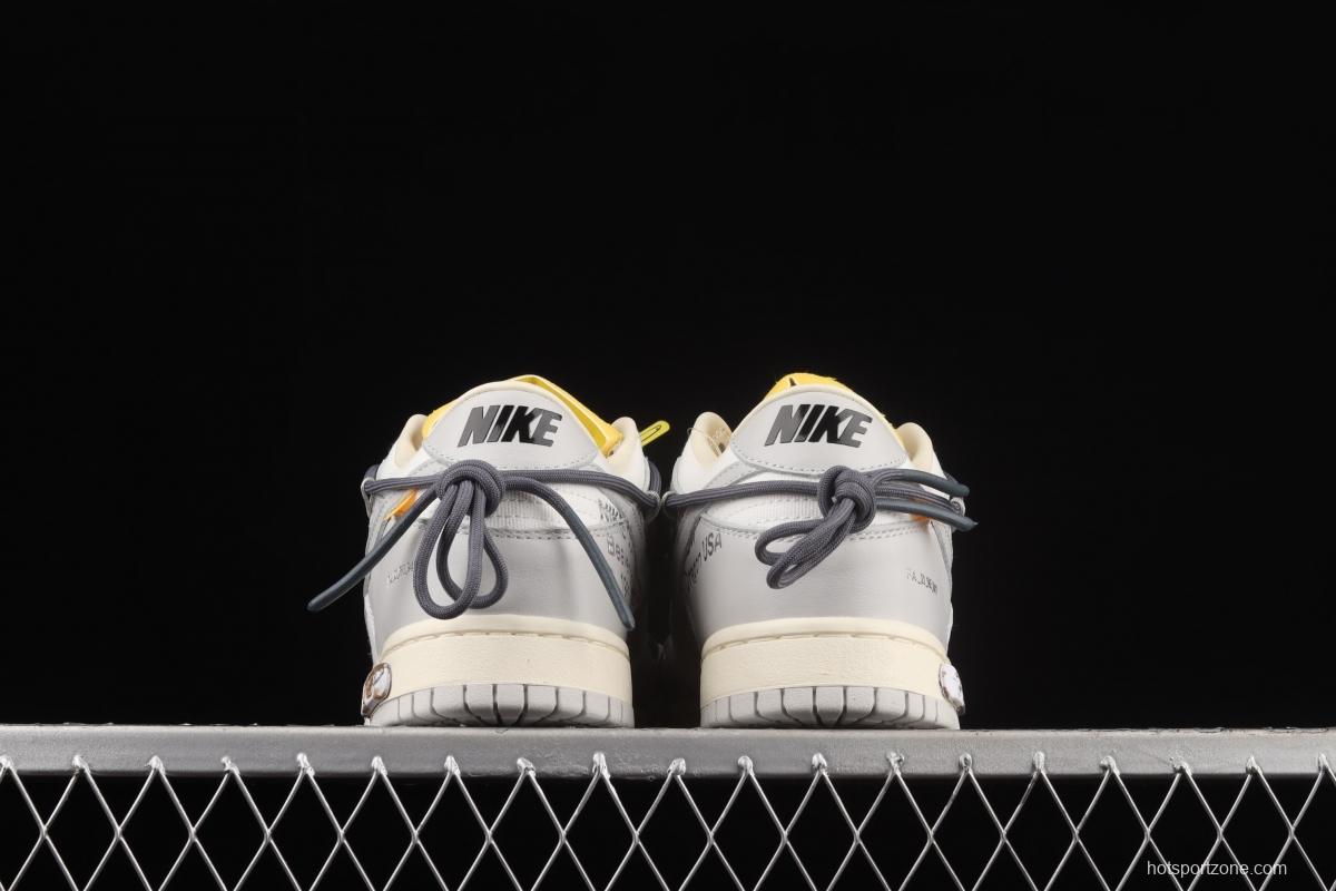 OFF-White x NIKE DUNK Low OW gray SB buckle rebound fashion casual board shoes DM1602-105