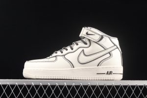 NIKE Air Force 1x 07 Mid laser rice white 3M reflective medium side leisure sports board shoes AQ2898-008