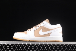 Air Jordan 1 Low white and yellow low side culture leisure sports shoes DN6999-100