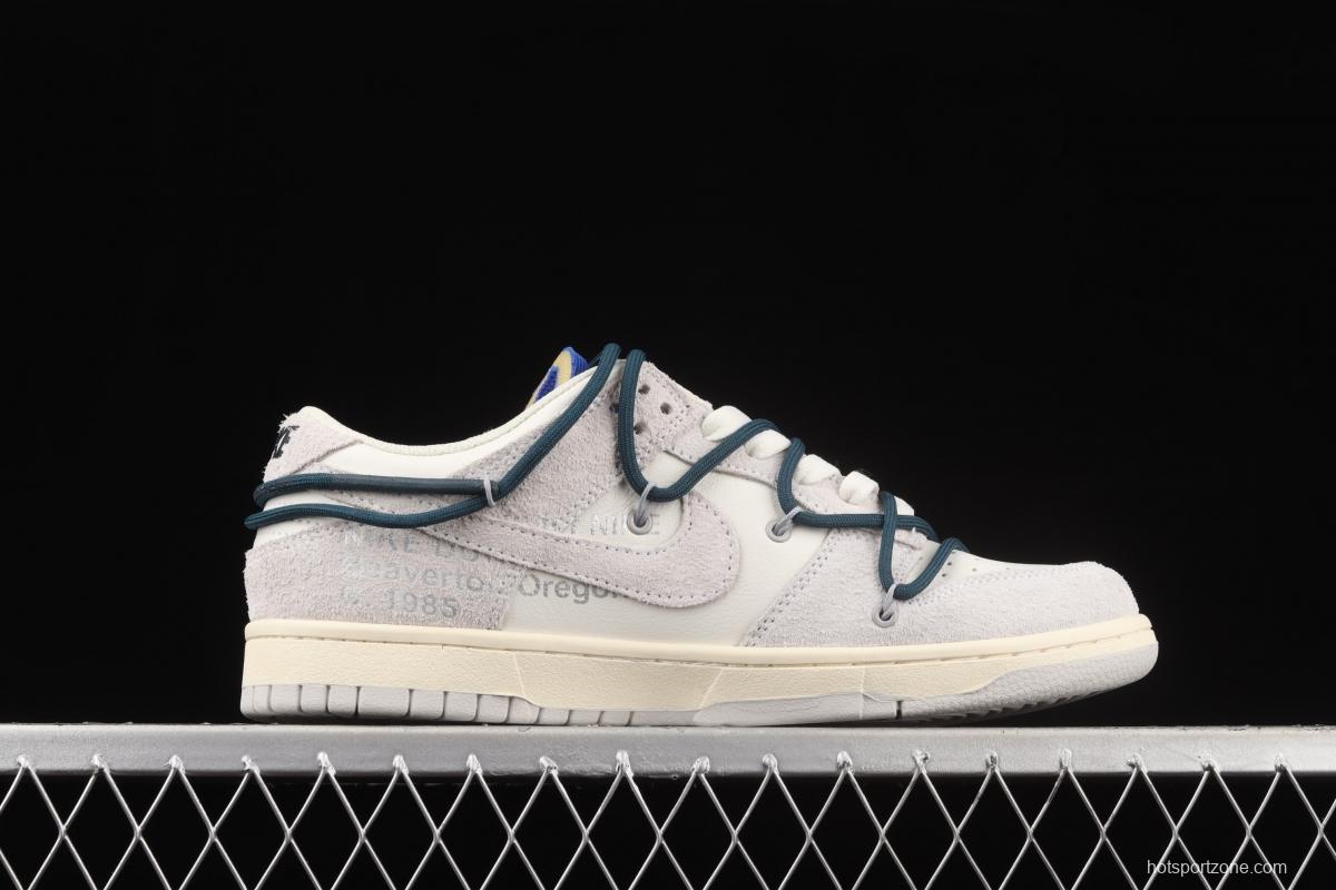 OFF-White x NIKE DUNK Low 12 of 50 OW suede SB buckle rebound fashion casual board shoes DJ0950-111,