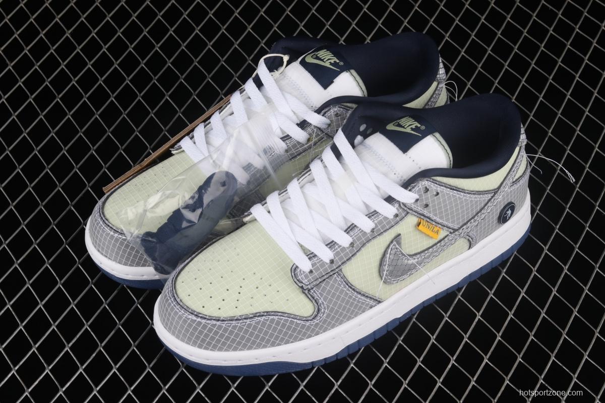 Unlon x NIKE SB DUNK Low joint style dark blue and green SB rebound fashion casual board shoes DJ9649-401