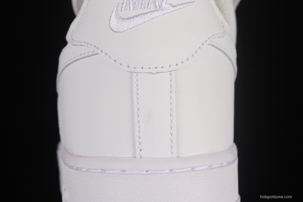 NIKE Air Force 1'07 Low Shroud zipper all white low-top casual sneakers DC8875-100