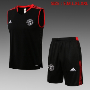 21 22 Manchester United Vest Black （RED） D606#