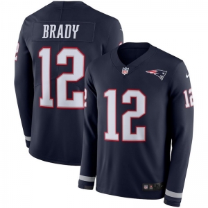 Men's Tom Brady Navy Therma Long Sleeve Player Limited Team Jersey