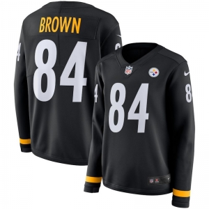 Women's Antonio Brown Black Therma Long Sleeve Player Limited Team Jersey