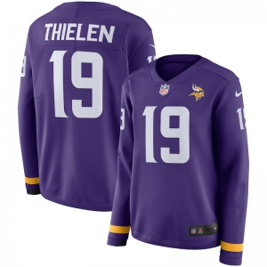 Women's Adam Thielen Purple Therma Long Sleeve Player Limited Team Jersey