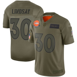 Youth Phillip Lindsay Olive 2019 Salute to Service Player Limited Team Jersey
