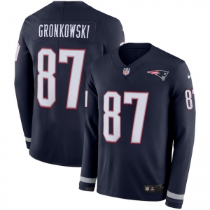 Men's Rob Gronkowski Navy Therma Long Sleeve Player Limited Team Jersey