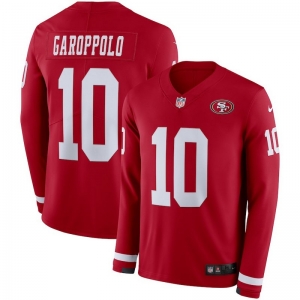 Men's Jimmy Garoppolo Red Therma Long Sleeve Player Limited Team Jersey