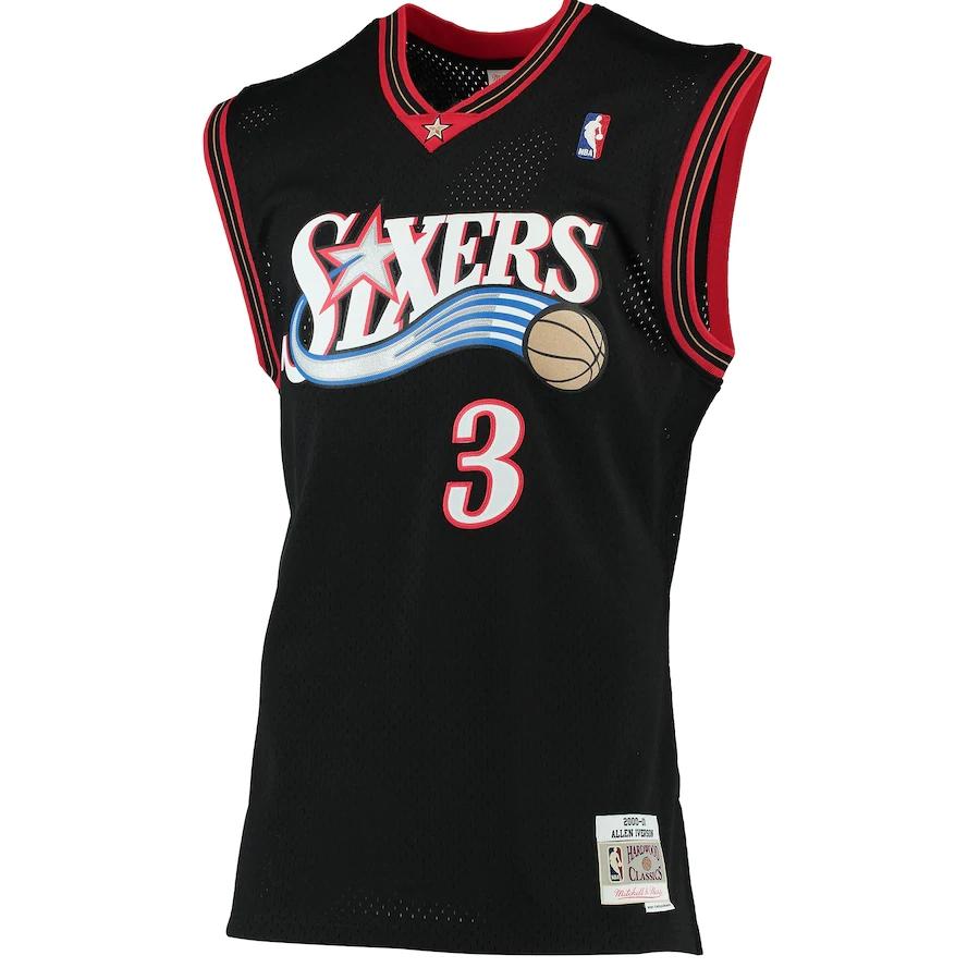 Men's Allen Iverson Black 2000-01 Retro Classics Team Jersey