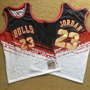 Men's Michael Jordan Black And White Retro Classic Team Jersey