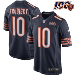 Youth Mitchell Trubisky Navy 100th Season Player Limited Team Jersey