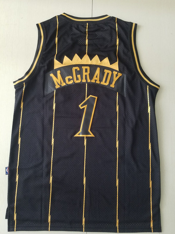 Tracy McGrady 1 1998-99 Throwback Classics Black Golden Edition Jersey