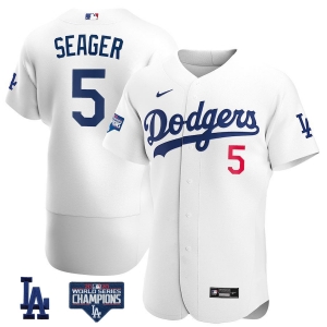 Men's Corey Seager White 2020 World Series Champions Home Authentic Player Team Jersey