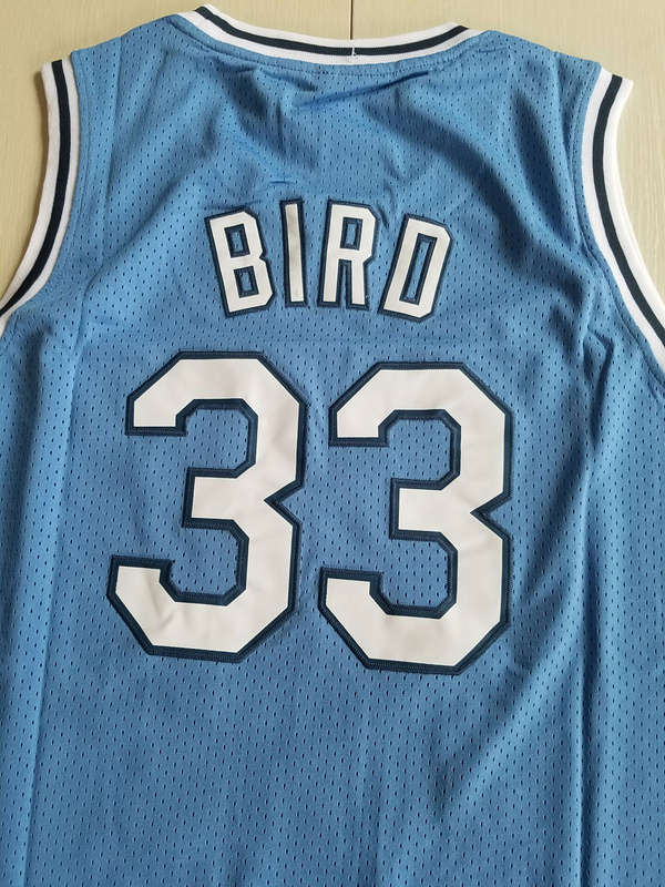 Larry Bird 33 Indiana State College Light Blue Basketball Jersey