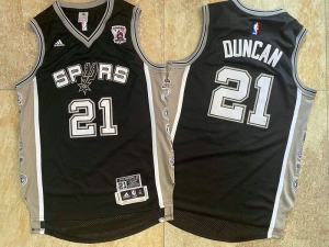 Men's Tim Duncan Black Retro Classic Team Jersey