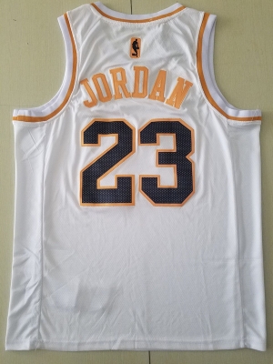 Michael Jordan 23 White Golden Edition Jersey