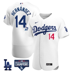 Men's Enrique Hernández White 2020 World Series Champions Home Authentic Player Team Jersey