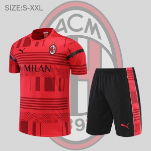 22/23 AC Milan Training Suit Short Sleeve Kit Red