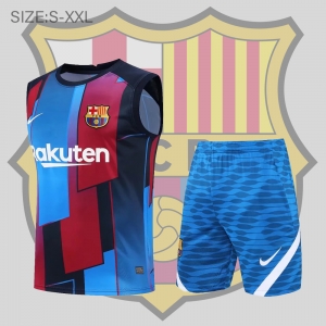 21/22 Barcelona Vest Training Jersey Kit Blue Red